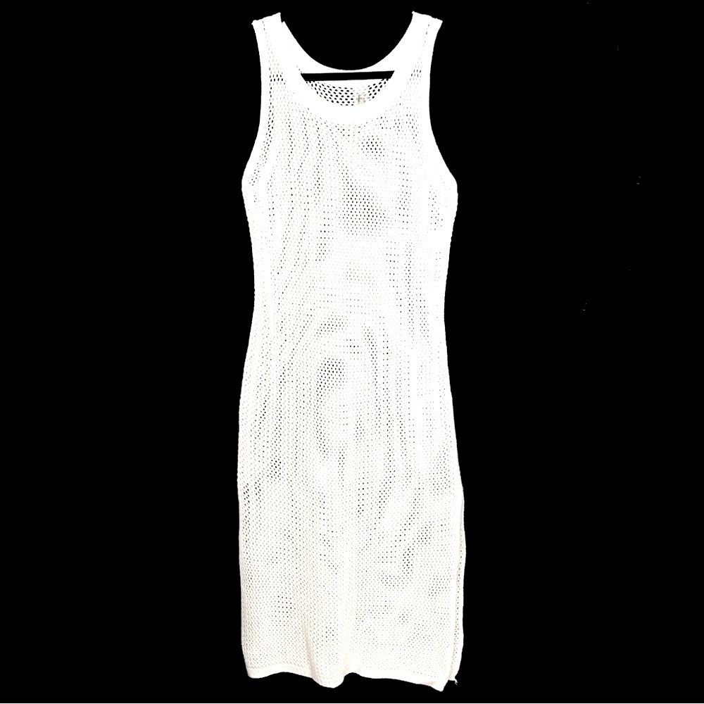 Lulu’s Off-White Loose Knit Bodycon Sleeveless Midi Dress
